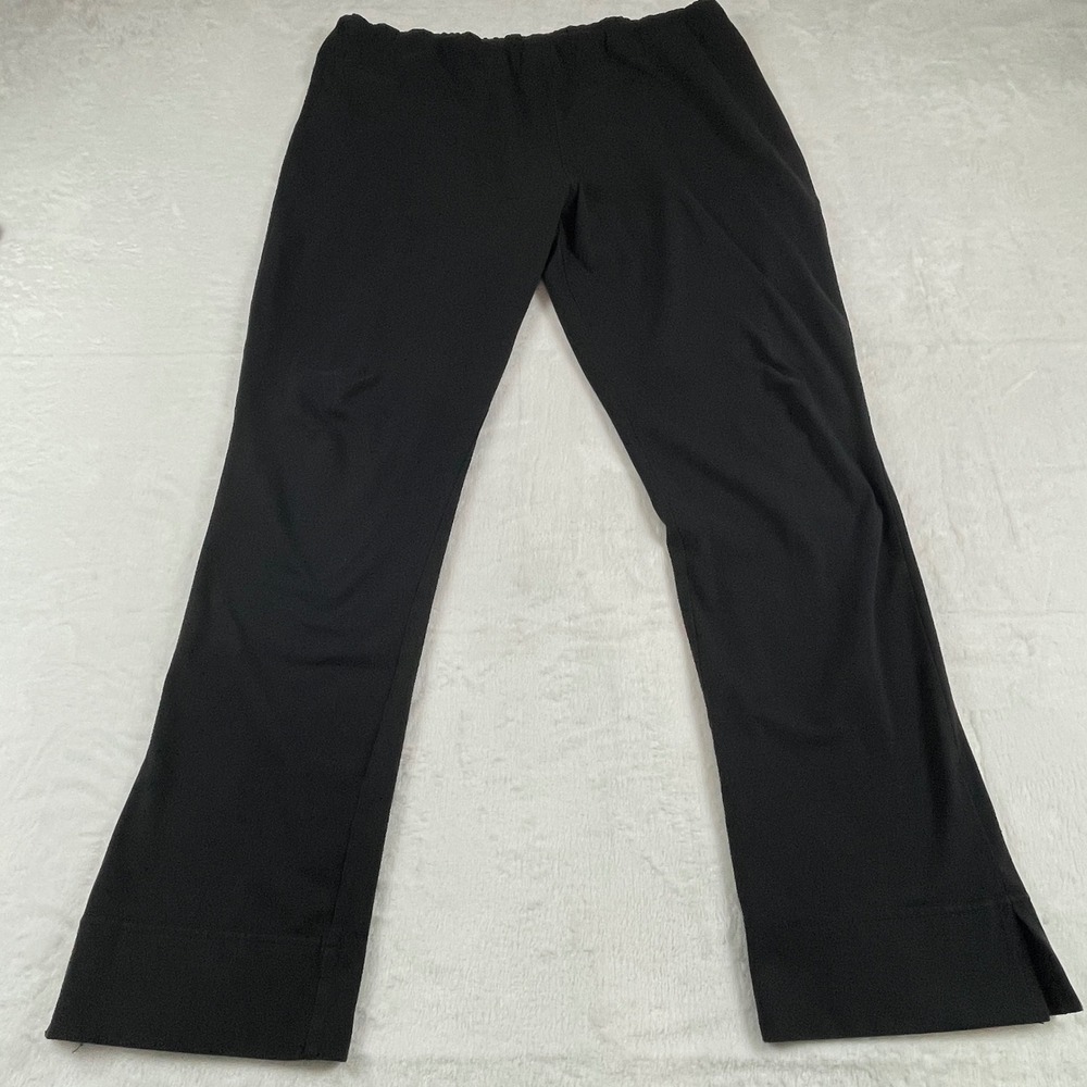 Soft Surroundings Black Cotton Spandex Pull On Straight Leg Pants XL 20107